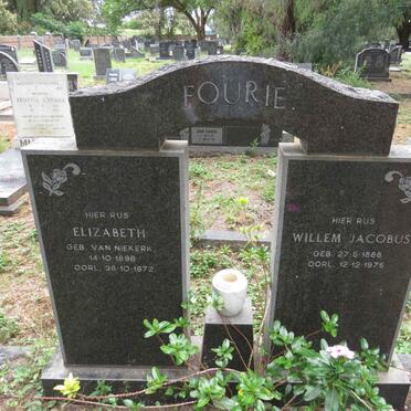 FOURIE Willem Jacobus 1888-1975 & Elizabeth nee VAN NIEKERK 1896-1972