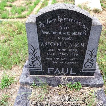 FAUL Antoinetta M.M. 1876-1959