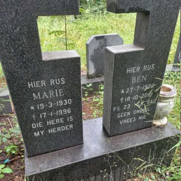 GROBLER Ben 1920-2001 & Marie 19930-1996