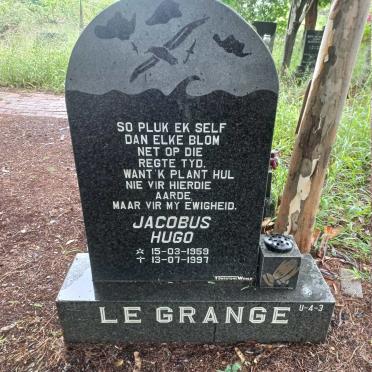 GRANGE Jacobus Hugo, le 1959-1997