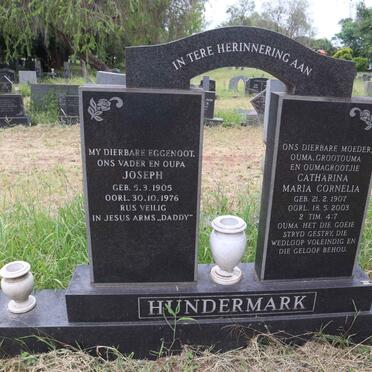 HUNDERMARK Joseph 1905-1976 & Catharina Maria Cornelia 1907-2003