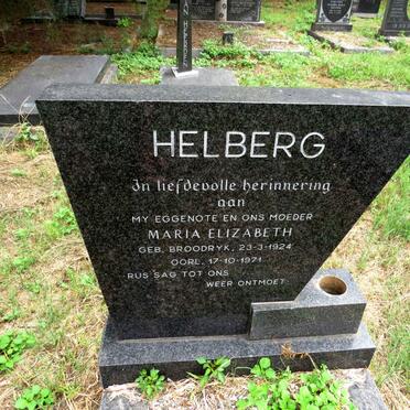 HELBERG Maria Elizabeth nee BROODRYK 1924-1971
