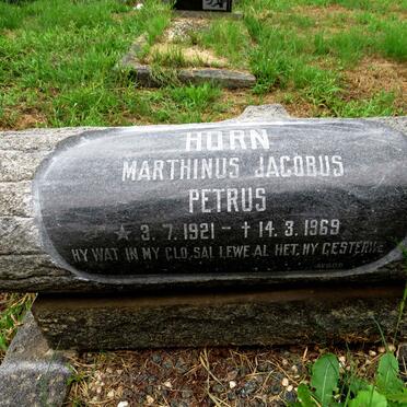 HORN Marthinus Jacobus Petrus 1921-1969