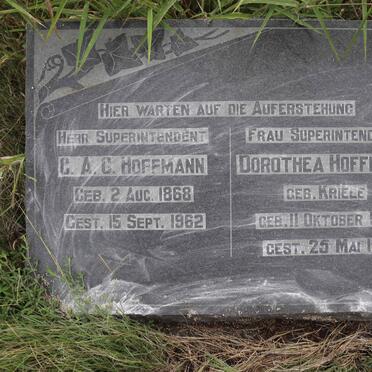 HOFFMANN C.A.C. 1868-1962 & Dorothea nee KRIELE 1871-1951