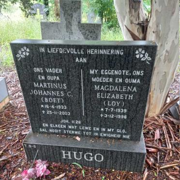 HUGO Martinus Johannes C. 1933-2003 & Magdalena Elizabeth 1939-1996