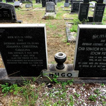 HUGO Petrus Paulus 1892-1961 & Johanna Christina Carolina nee SNYMAN 1893-1976 