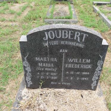 JOUBERT Willem Frederick 1884-1947 & Martha Maria VISAGIE 1892-1935