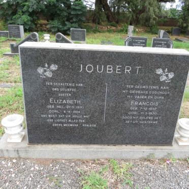 JOUBERT Francois 1897-1970 & Elizabeth NEL 1810-1984