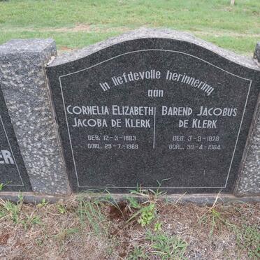 KLERK Barend Jacobus, de 1878-1964 & Cornelia Elizabeth Jacoba 1883-1968