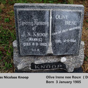 KNOOP J.N. -1963 & Olive Irene -1964