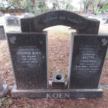 KOEN Theunis 1888-1980 & Aletta Johanna MARITZ 1899-1974
