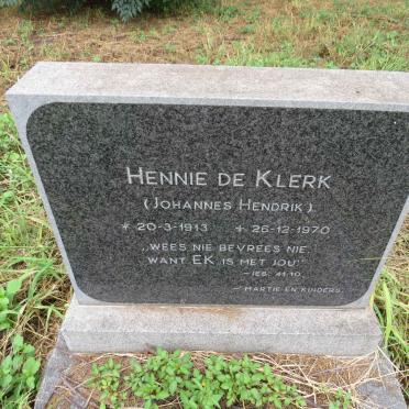 KLERK Johannes Hendrik, de 1913-1970