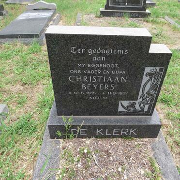 KLERK Christiaan Beyers, de 1915-1971