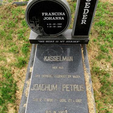 KASSELMAN Joachum Petrus 1886-1962 & Francina Johanna 1909-2001