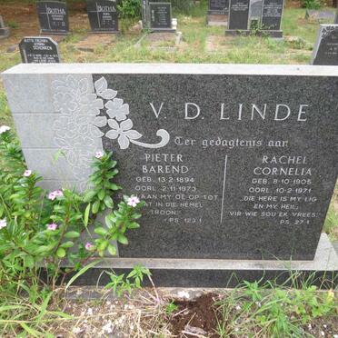 LINDE Pieter Barend, v.d. 1894-1973 & Rachel Cornelia 1905-1971