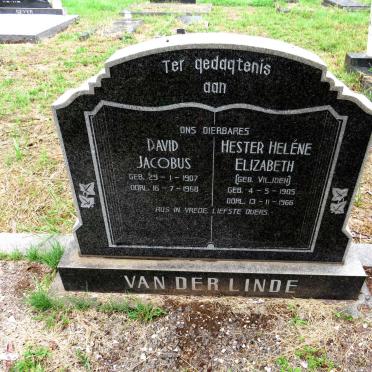 LINDE David Jacobus, van der 1907-1968 & Hester Helene Elizabeth VILJOEN 1905-1966