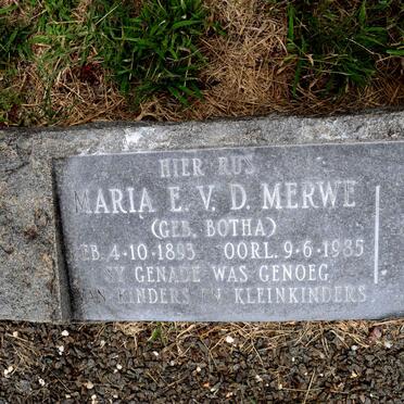 MERWE Philippus Johannes Jacobus, van der 1885-1963 & Maria E nee BOTHA 1893-1985_2 