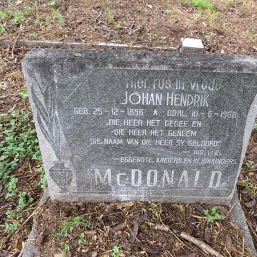 MCDONALD Johan Hendrik 1896-1968