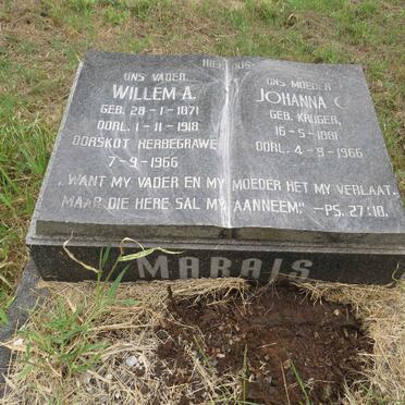 MARAIS Willem A. 1871-1918 & Johanna C. KRUGER 1881-1966