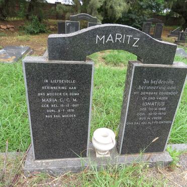 MARITZ Ignatius 1898-1970 & Maria C.C.M. NEL 1907-1978