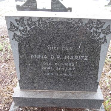 MARITZ Anna B.P. 1892-1967