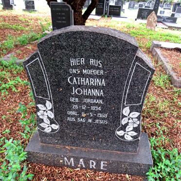 MARE Catharina Johanna nee JORDAAN 1984-1968