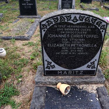 MARITZ Johannes Christoffel 1881-1973 & Elizabeth Petronella 1888-1963