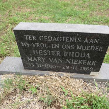NIEKERK Hester Rhoda Mary, van 1910-1969