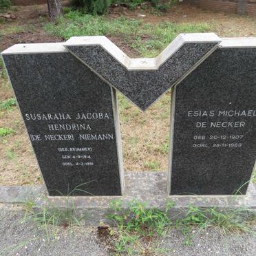 NECKER Esias Michael, de 1907-1969 & Susaraha Jacoba Hendrina formerly NIEMANN nee BRUMMER 1914-1991