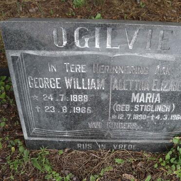 OGILVIE George William 1888-1965 & Alettha Elizabeth Maria STIGLINGH 1890-1964