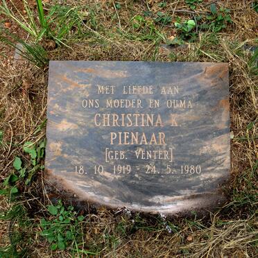 PIENAAR Christina K. nee VENTER 1919-1980