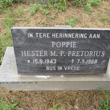 PRETORIUS Hester M.P. 1943-1968