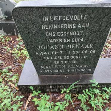 PIENAAR Johann 1947-1991 :: PIENAAR Marleen 1975-1995