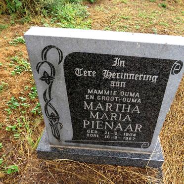 PIENAAR Martha Maria 1904-1987