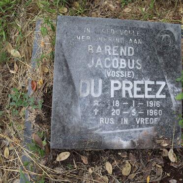 PREEZ Barend Jacobus, du 1916-1960 