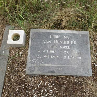 RENSBURG Doris, van nee NAGEL 1912-1986
