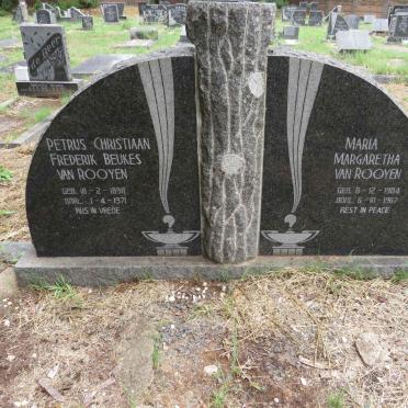 ROOYEN Petrus Christiaan Frederik Beukes, van 1898-1971 & Maria Margaretha 1904-1967