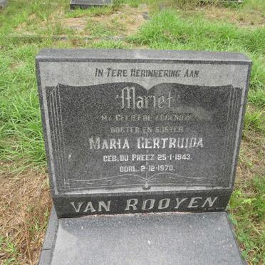 ROOYEN Maria Gertruida, van 1943-1970
