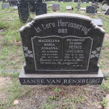 RENSBURG Petrus Jacobus, Janse van 1890-1959 & Magdelena Maria Johanna SCHOEMAN 1899-1983