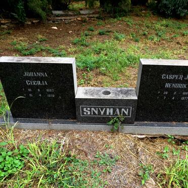 SNYMAN Casper Jan Hendrik 1897-1977 & Johanna Cecilia 1897-1972