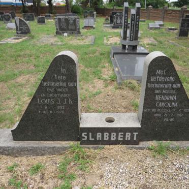 SLABBERT Louis J.J.B. 1892-1970 & Hendrina Carolina nee DU PLESSIS 1895-1967