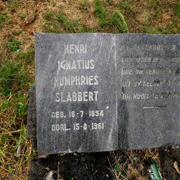 SLABBERT Henri Ignatius Humphries 1894-1961