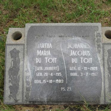 TOIT Johannes Jacobus, du 1909-1967 & Martha Maria nee JOUBERT 1915-1983