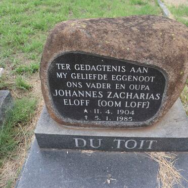 TOIT Johannes Zacharias Eloff, du 1904-1985 