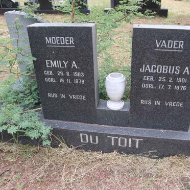TOIT Jacobus A., du 1901-1976 & Emily A. 1903-1979
