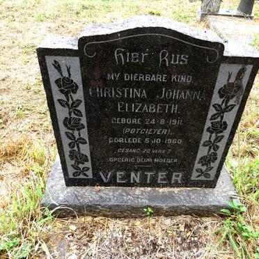 VENTER Christina Johanna Elizabeth nee POTGIETER 1911-1960