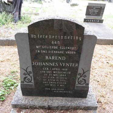 VENTER Barend Johannes 1910-1984