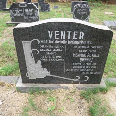 VENTER Hendrik Petrus 1916-1966 & Johanna Anna Gezina Maria 1915-1983