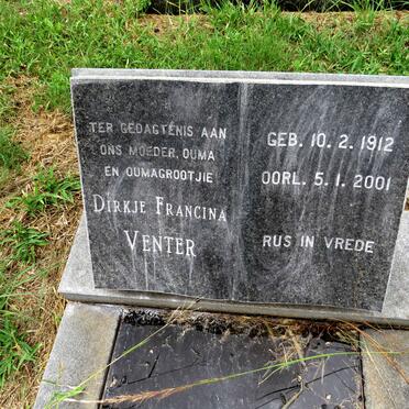 VENTER Dirkje Francina 1912-2001