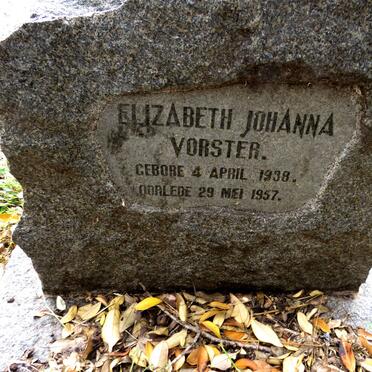 VORSTER Elizabeth Johanna 1938-1957